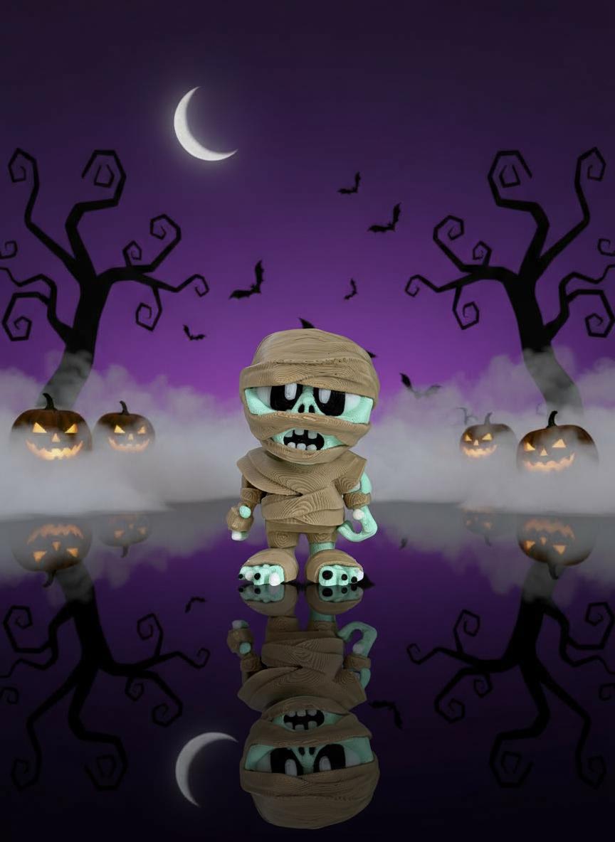 Cute Mummy Figurine - Halloween 3D Printed Spooky Decor & Unique Gothic Collectibles, Cute and Funny,  Halloween Gift, Fall Gift