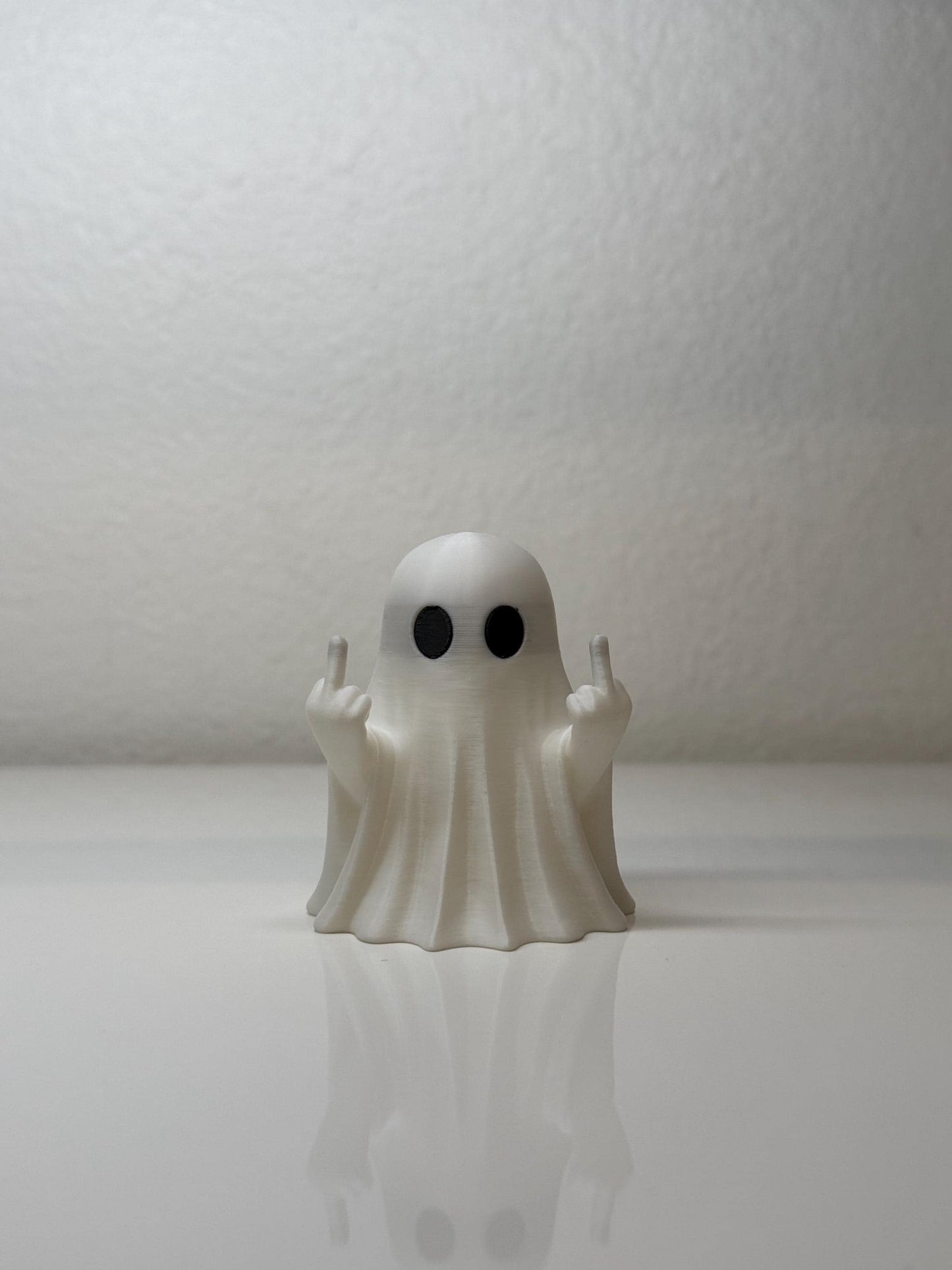 Funny Ghost Figurines - Halloween 3D Printed Spooky Decor Unique Gothic Collectibles, Middle Finger Statue, Halloween Gift, Fall Gift