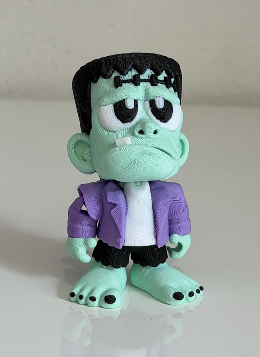 Cute Frankenstein Figurine - Halloween 3D Printed Spooky Decor Unique Gothic Collectibles, Cute and Funny, Halloween Gift, Fall Gift