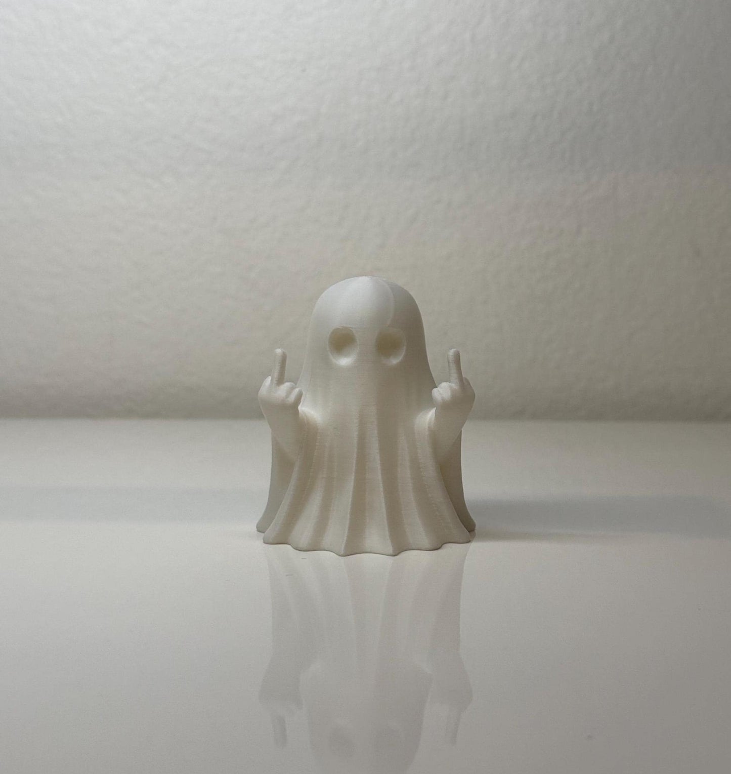 Funny Ghost Figurines - Halloween 3D Printed Spooky Decor Unique Gothic Collectibles, Middle Finger Statue, Halloween Gift, Fall Gift